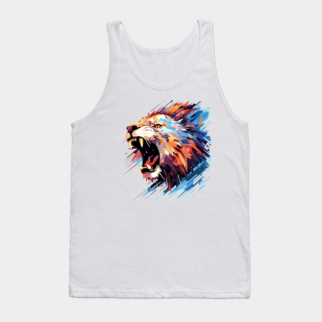 Lion Animal Freedom World Wildlife Wonder Abstract Tank Top by Cubebox